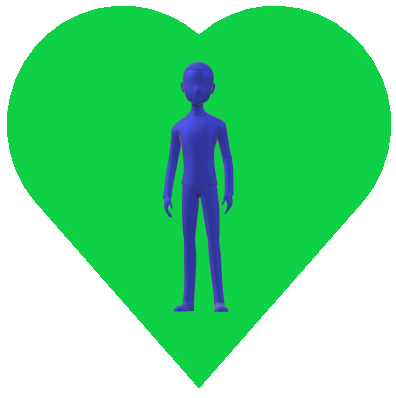 男性ハートボタン緑1