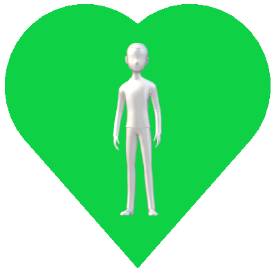 男性ハートボタン緑2
