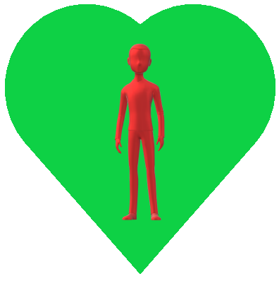男性ハートボタン緑4
