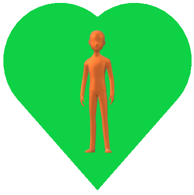 男性ハートボタン緑5