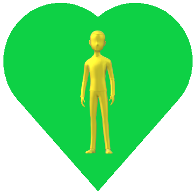 男性ハートボタン緑6