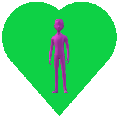 男性ハートボタン緑8