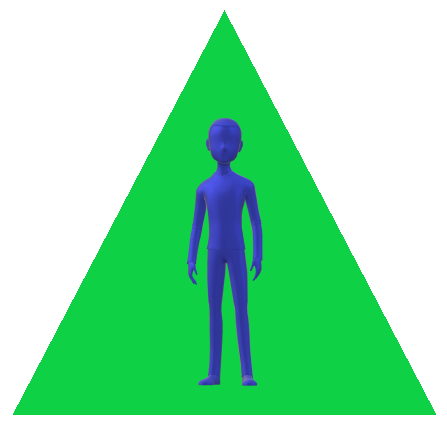 男性三角緑